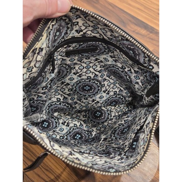 Vera Bradley Leather Cross Body Bag Quilted Paisley Lining Adjustable Moto - Picture 6 of 15